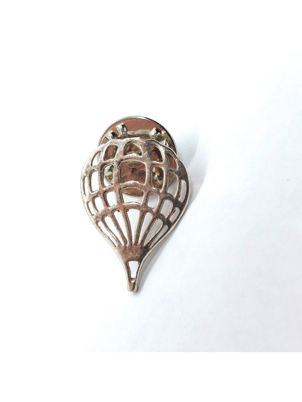 Vintage Hot Air Balloon Cutout Sterling Silver Pin Aviation Flying Souvenir